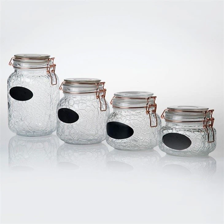 Clip Top Glass Storage Jar With Airtight Hinged Lid