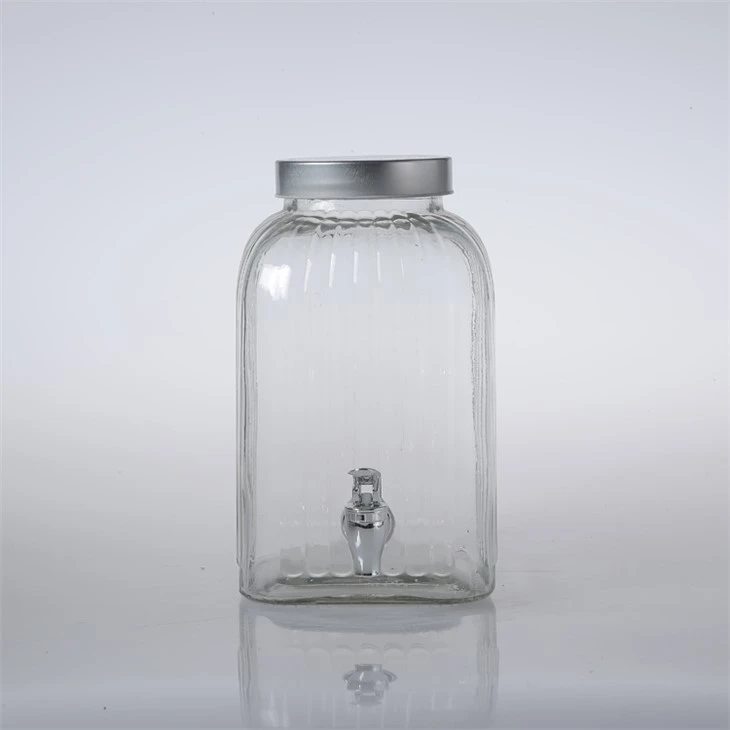 Glass Beverage Dispenser With Tin Lid