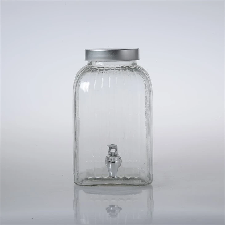 Glass Beverage Dispenser With Tin Lid