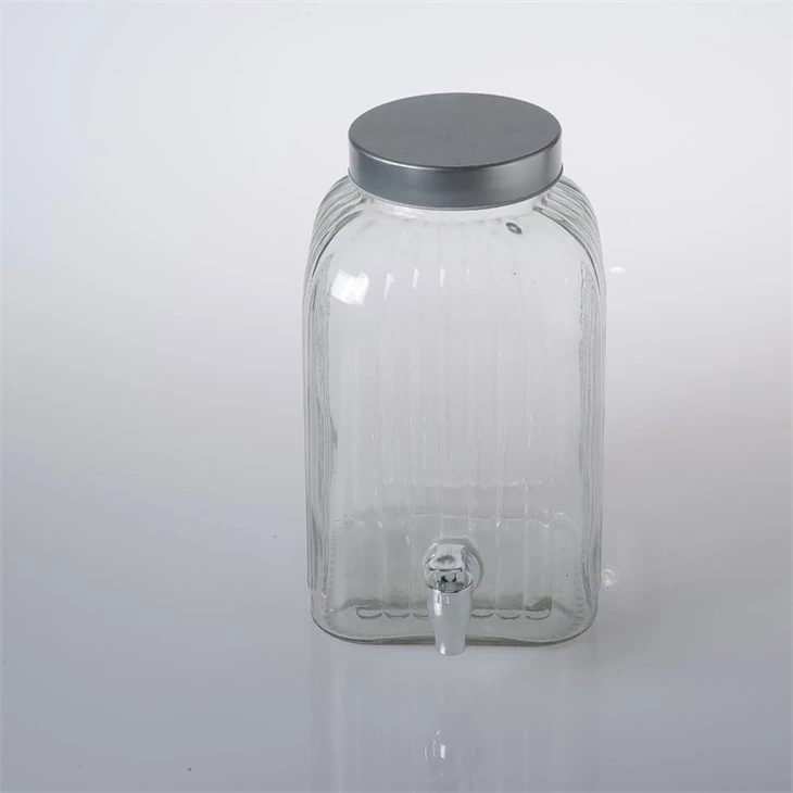 Glass Beverage Dispenser With Tin Lid