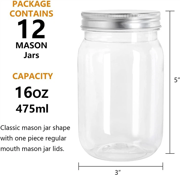 Glass Mason Jar 12 Pcs Set